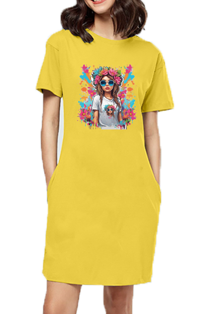 Women's T-Shirt Dress-Beauty Edition