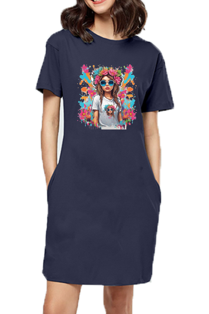 Women's T-Shirt Dress-Beauty Edition