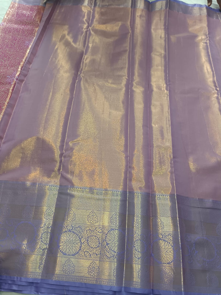 Tathastu Rose Pink &amp; Lavender Floral Zari Saree