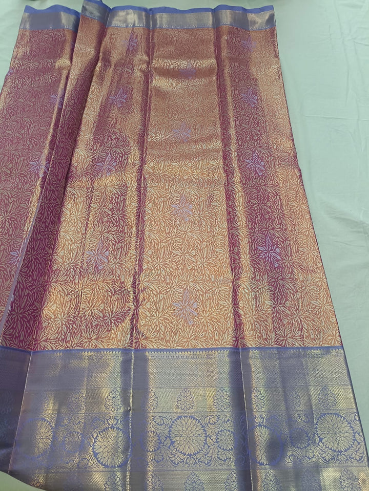 Tathastu Rose Pink &amp; Lavender Floral Zari Saree