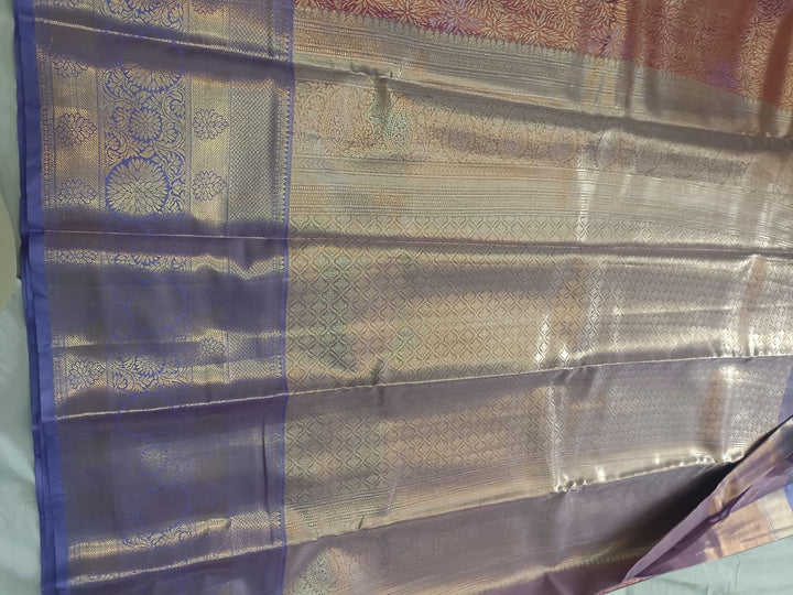 Tathastu Rose Pink &amp; Lavender Floral Zari Saree