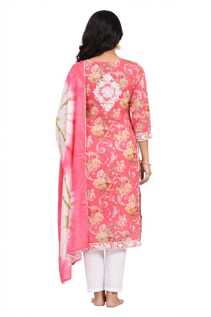 Aqua Blue Floral Printed Kurta Set