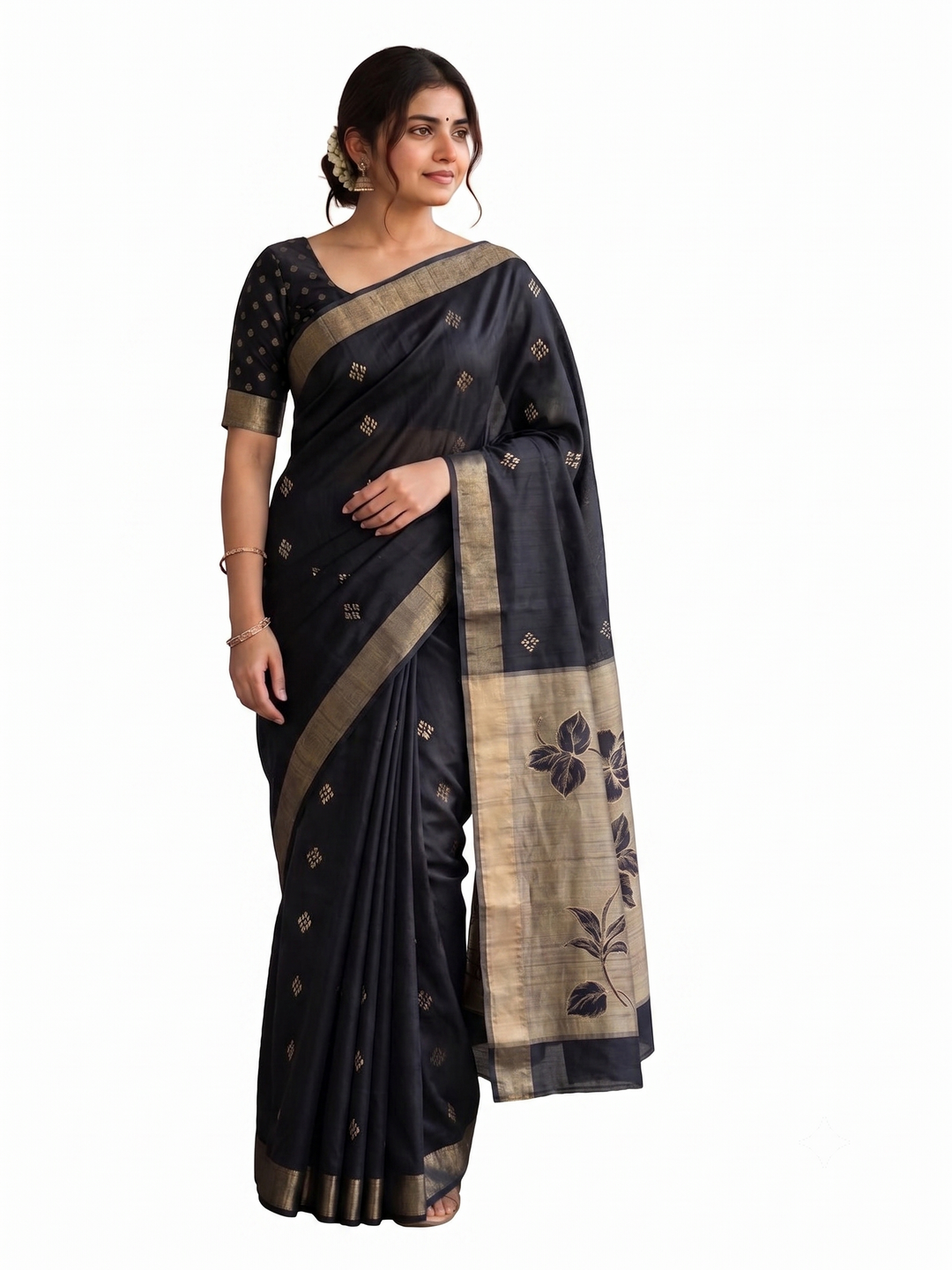 Midnight Black Saree