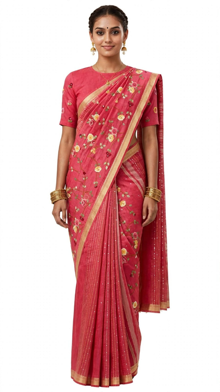 Rosy Bloom Handcrafted Saree