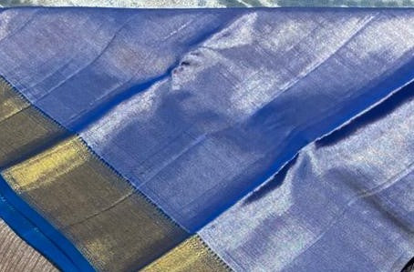 Royal Blue &amp; Silver Banarasi Saree