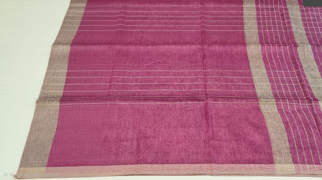 Elegant Magenta Striped Saree