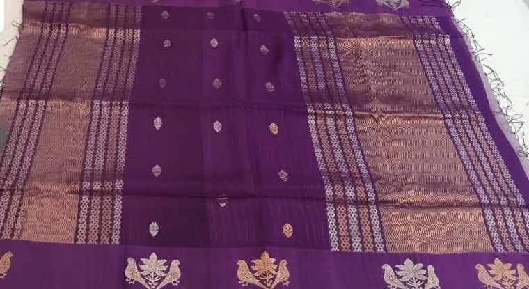 Royal Purple Woven Motif Saree