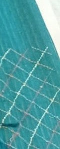 Teal Blue Geometric Printed Saree